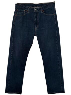 Levi Strauss 505 Men's Relaxed Straight Dark Wash Blue Denim Jeans W36 L30